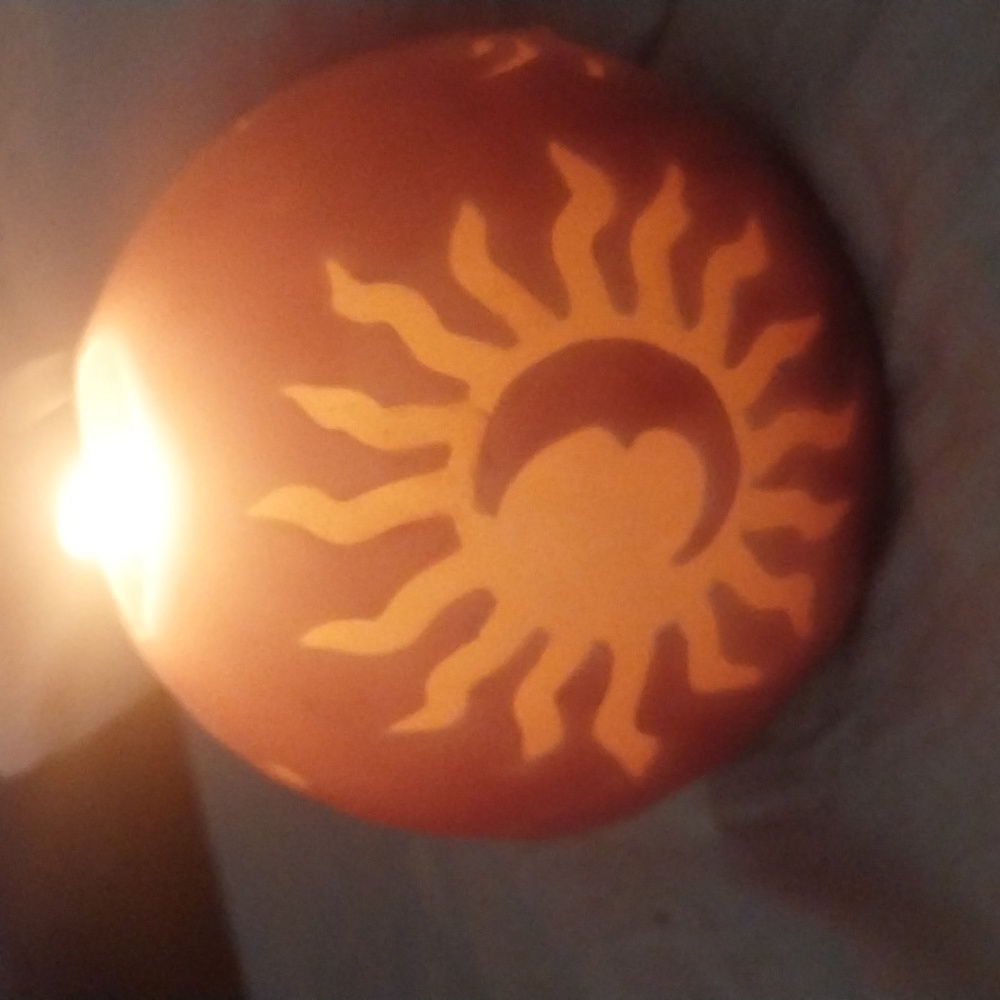 Large sun & moon candle